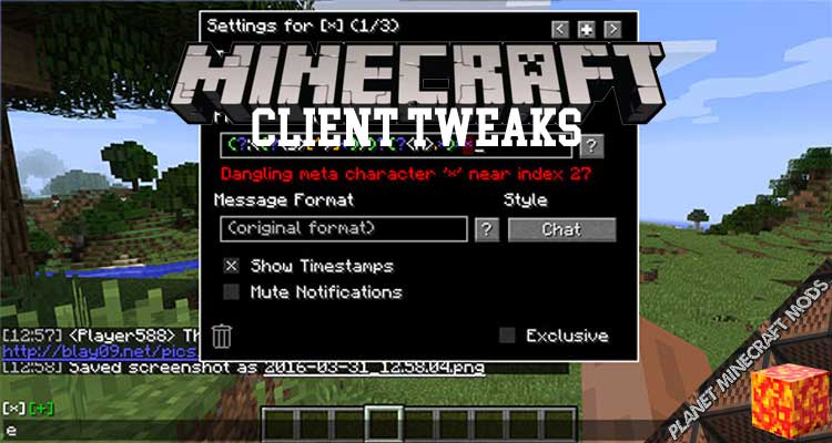 Client Tweaks Mod 1.16.5/1.12.2/1.10.2