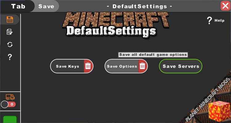 DefaultSettings Mod 1.17.1/1.12.2/1.7.10