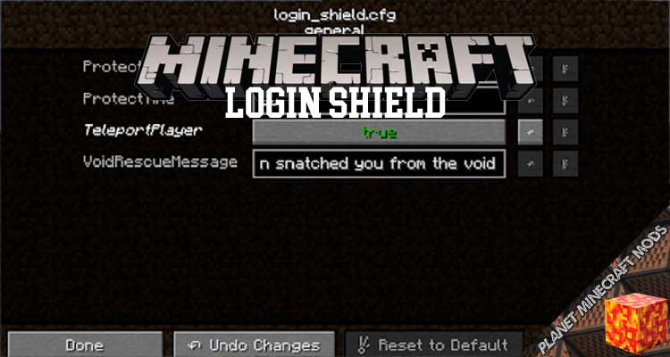 Login Shield Mod 1.16.5/1.12.2/1.7.10