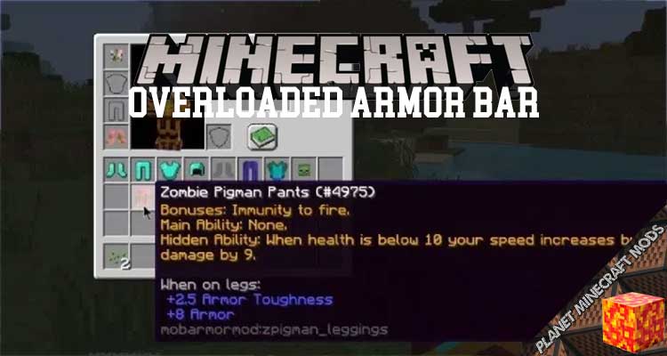 Overloaded Armor Bar Mod 1.16.5/1.15.2/1.12.2 For Minecraft - Cube World  Game