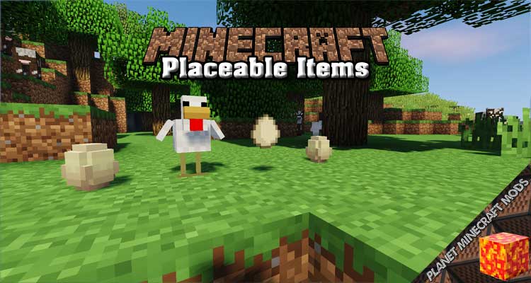 Placeable Items Mod 1.15.2/1.12.2/1.7.10