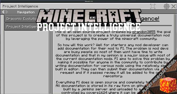 project-intelligence Project Intelligence Mod 1.12.2