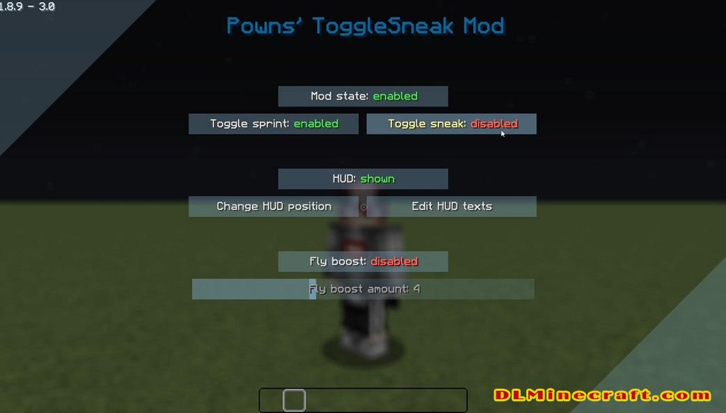 toggle sprint and sneak 1.8.9